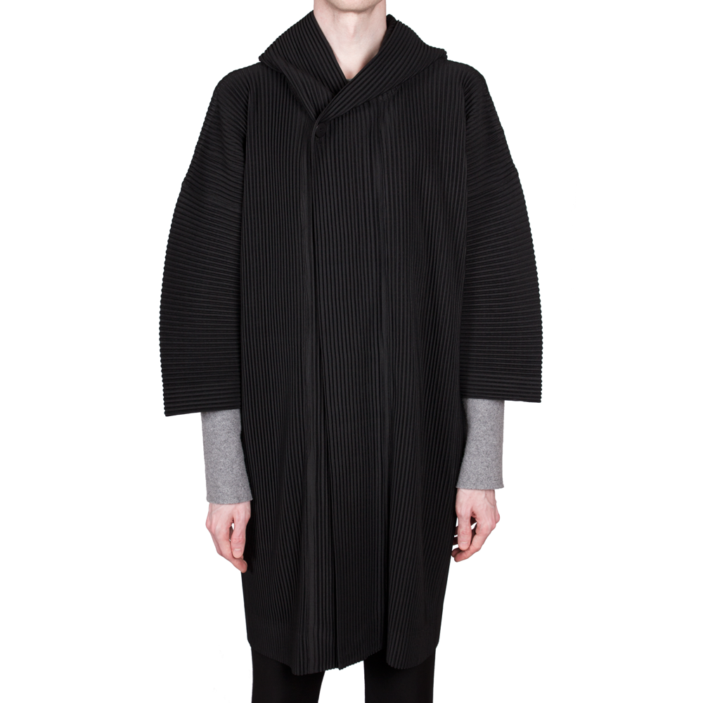 Pleated Hooded Coat