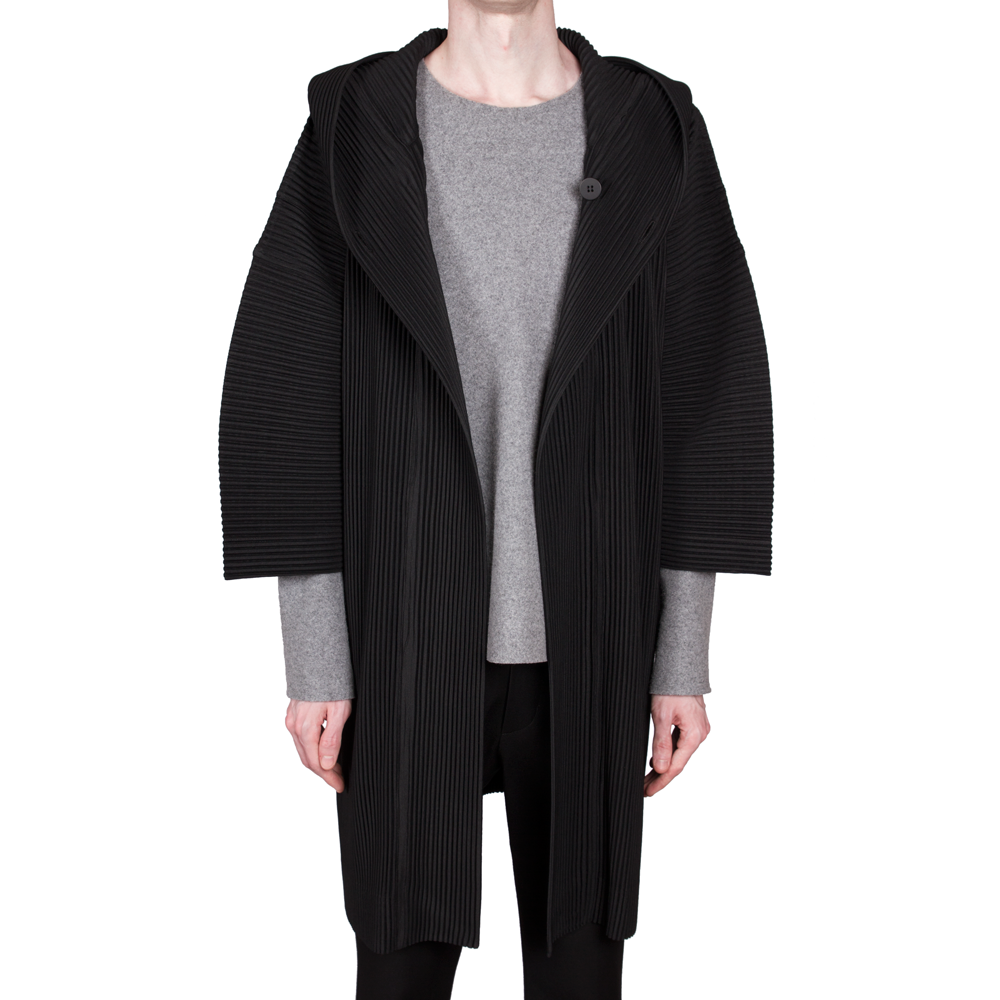 Pleated Hooded Coat