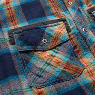 Wool Check Shirt (Orange-Blue)