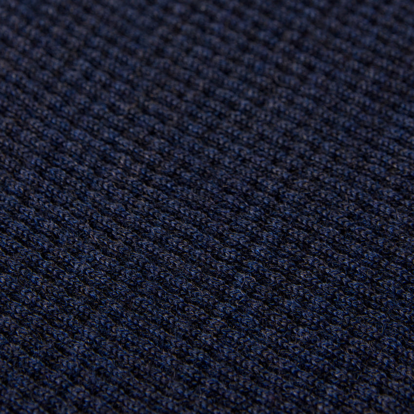 Wool Waffle Knit Top (Navy)